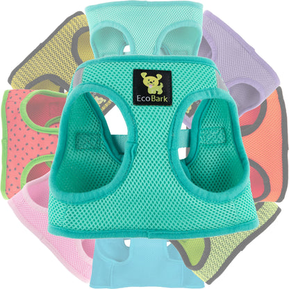 EcoBark Step In Dog Harness - XXXS to Medium Breeds- Reflective Soft Mesh Harness for Teacup, Small Dogs and Puppies / Mint Turquoise