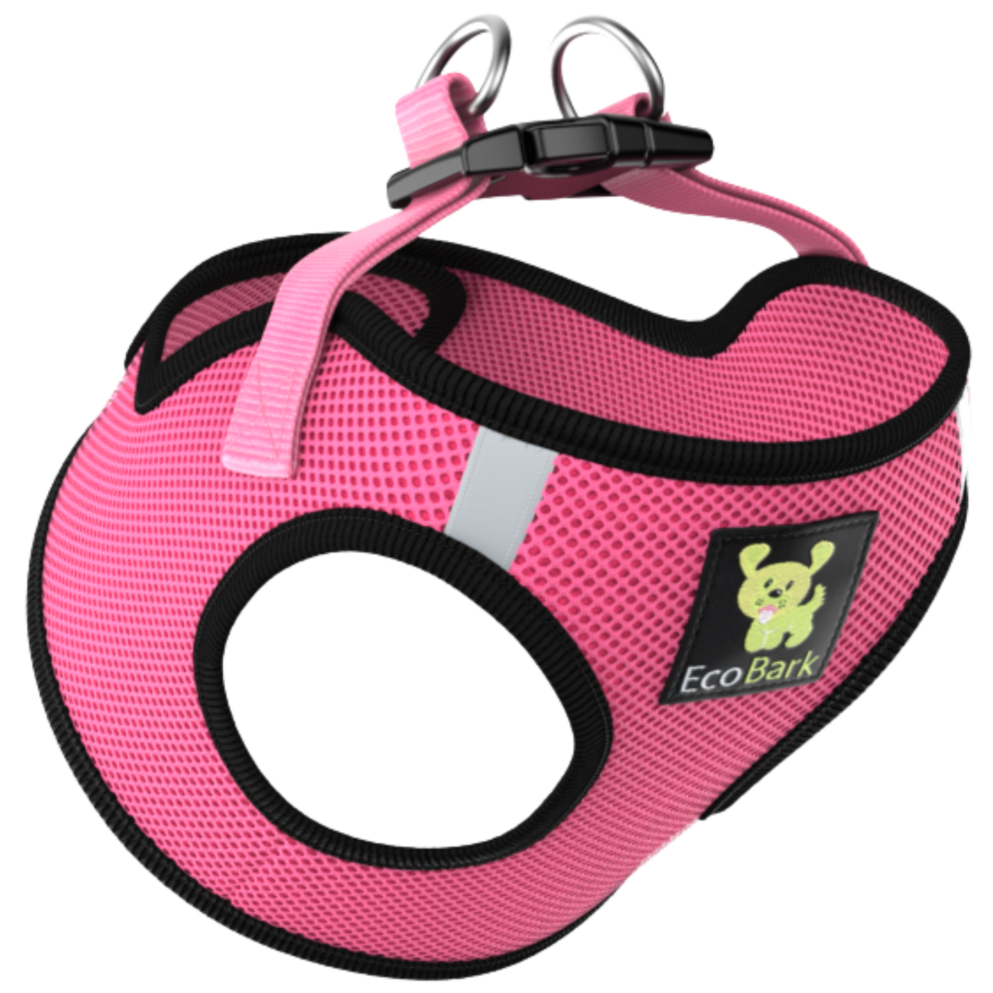 EcoBark Step In Dog Harness - XXXS to Medium Breeds- Reflective Soft Mesh Harness for Teacup, Small Dogs and Puppies / Bubblegum Pink