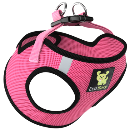 EcoBark Step In Dog Harness - XXXS to Medium Breeds- Reflective Soft Mesh Harness for Teacup, Small Dogs and Puppies / Bubblegum Pink