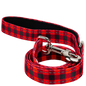 Red Plaid Dog Leash by EcoBark - Buffalo Check Padded Comfort Grip Leash for Dogs - 4ft, 5ft, and 6ft Leash for Small and Medium Dogs