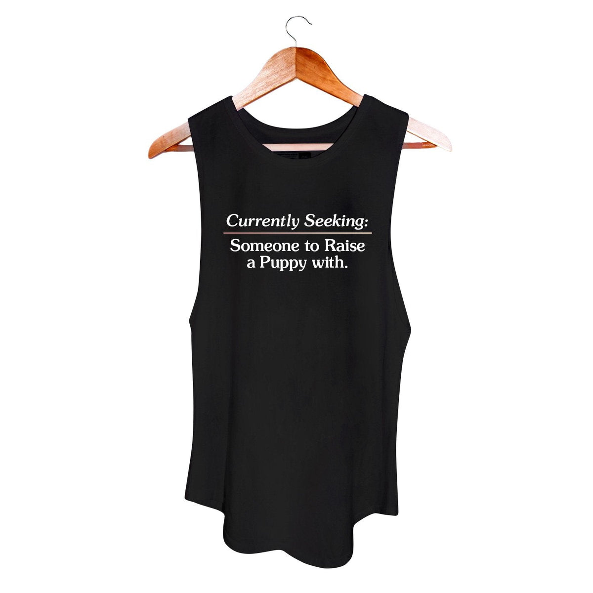 Currently Seeking Someone to Raise a Puppy With | Women's Sleeveless Tank Made in USA