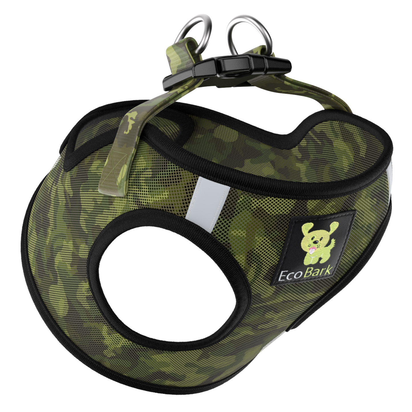 EcoBark Step In Dog Harness - XXXS to Medium Breeds- Reflective Soft Mesh Harness for Teacup, Small Dogs and Puppies / Camouflage