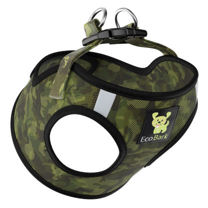 EcoBark Step In Dog Harness - XXXS to Medium Breeds- Reflective Soft Mesh Harness for Teacup, Small Dogs and Puppies / Camouflage