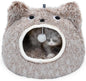 Cat Bed Cave for Indoor Cats, Plush Hooded Cat Bed with Removable Cushion