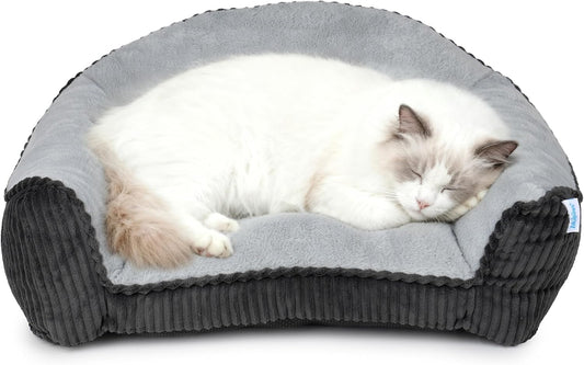 Cat Couch Bed Faux Fur Pet Sofa Washable Non Slip Small Pets