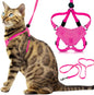 Cat Harness Escape Proof Adjustable Leash Set Reflective Walking Vest