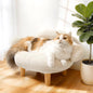Cat Sofa Bed Furniture Style Velvet Pet Couch with Wood Legs Small Dogs