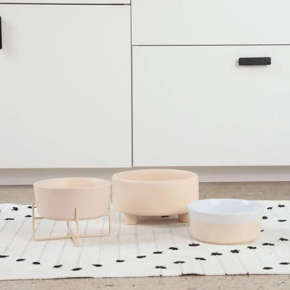 Ceramic Cat & Dog Pet Bowl, Elevated Stoneware Feeder, Dishwasher Safe