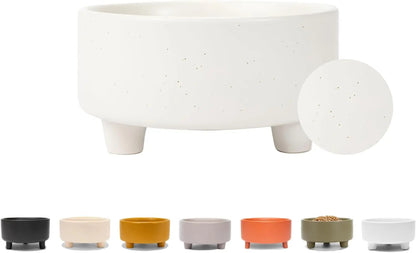Ceramic Cat & Dog Pet Bowl, Elevated Stoneware Feeder, Dishwasher Safe