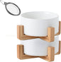 Ceramic Cat & Small Dog Bowl Set with Stand 13.5oz Non Slip Double
