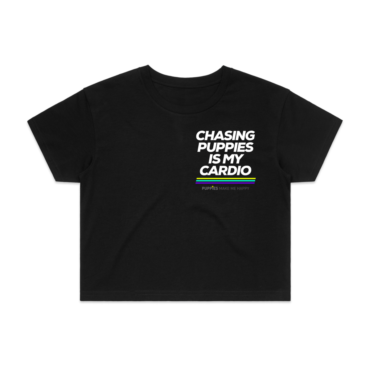 Chasing Puppies is My Cardio Crop Tee | Gift for Dog Moms | Made in USA