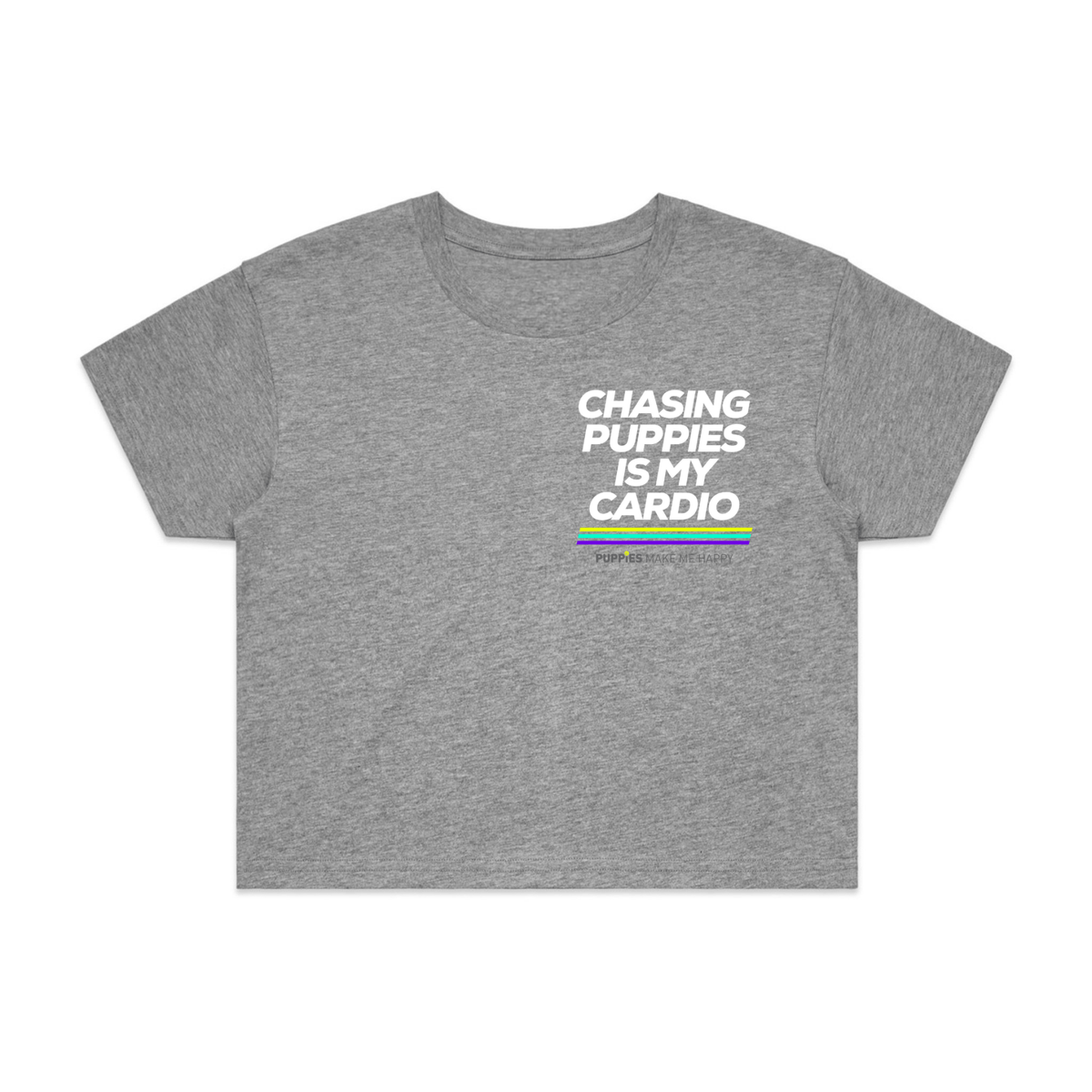 Chasing Puppies is My Cardio Crop Tee | Gift for Dog Moms | Made in USA