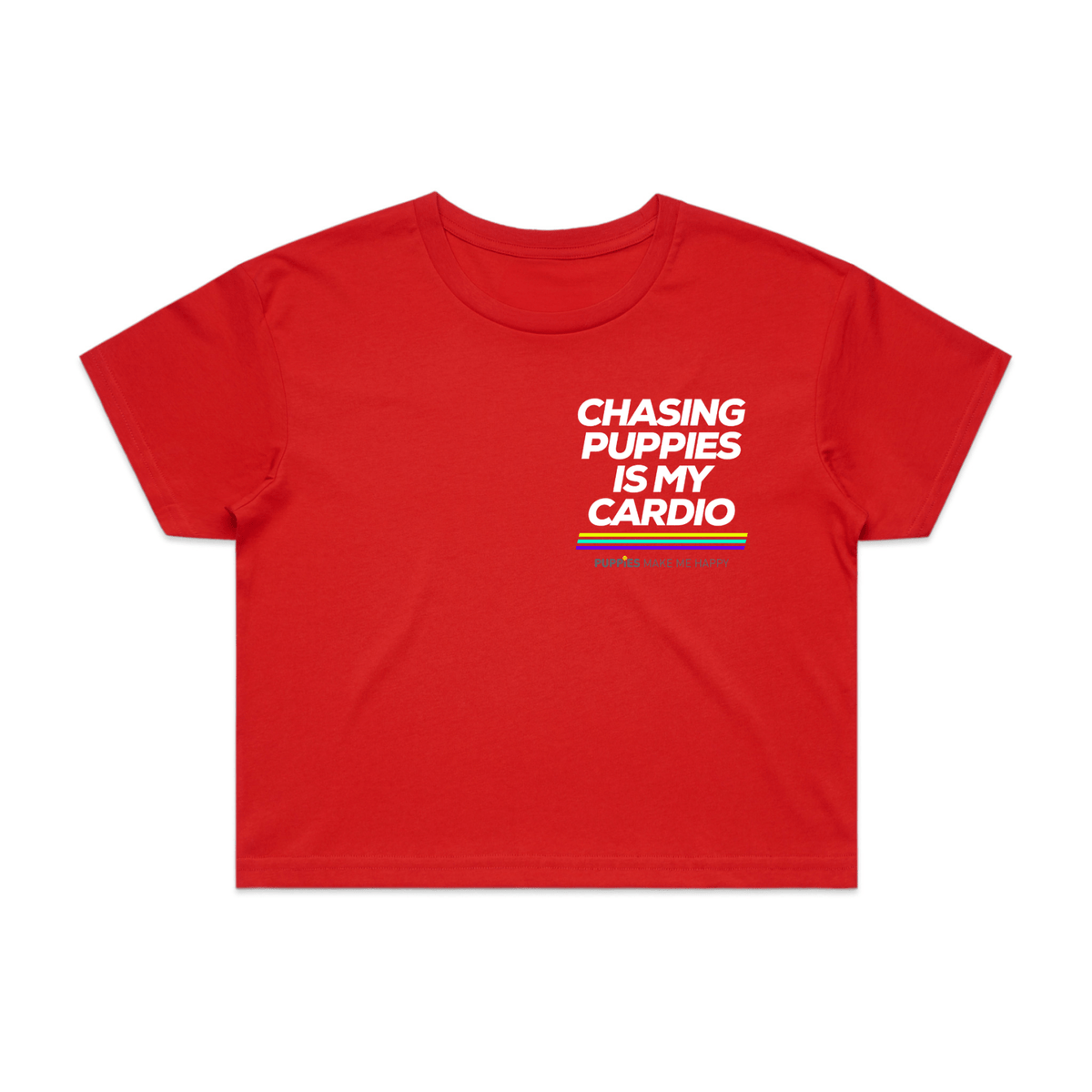 Chasing Puppies is My Cardio Crop Tee | Gift for Dog Moms | Made in USA