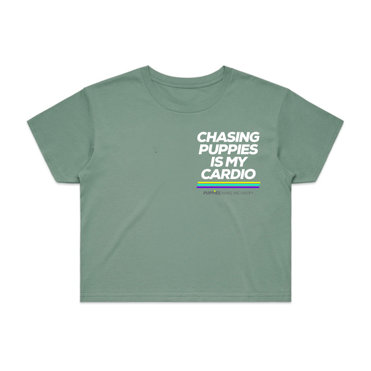 Chasing Puppies is My Cardio Crop Tee | Gift for Dog Moms | Made in USA