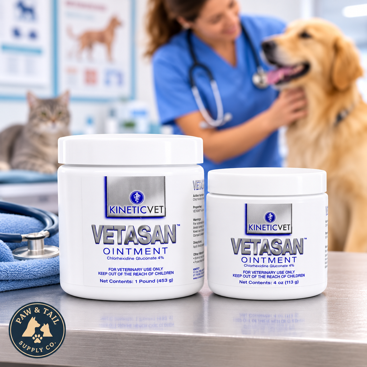 Vetasan Animal Topical Antiseptic Ointment for Wound & Fungus for Dog Cat Horse