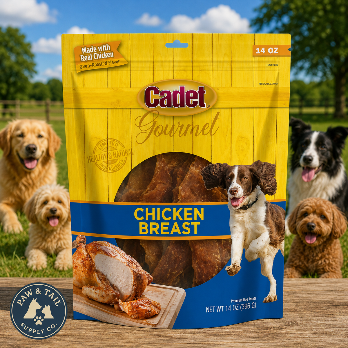 Cadet Premium Oven Roasted Gourmet Chicken Breast Dog Treats 14 oz.