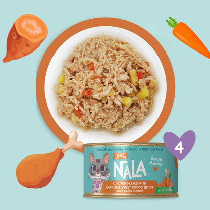 Chicken Flaked With Carrot & Sweet Potato Recipe Dinner In Broth Adult Cat Food, 2.8-oz