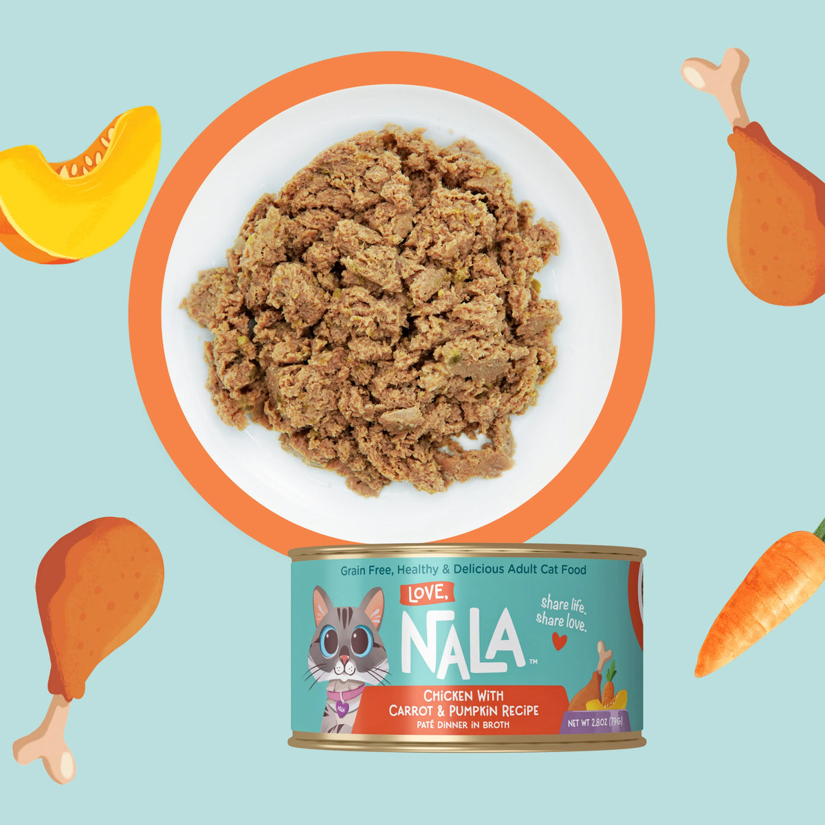 Chicken With Carrot Pumpkin Recipe Paté Dinner In Broth Adult Cat Food, 2.8-oz