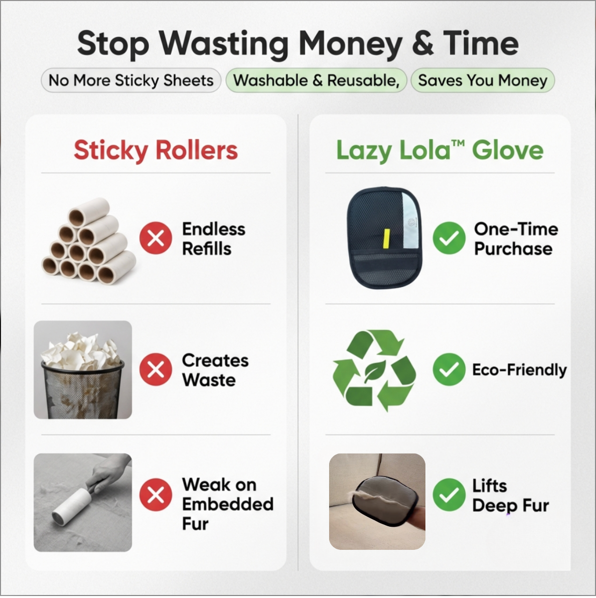 Lazy Lola™ Pet Fur Removal Glove