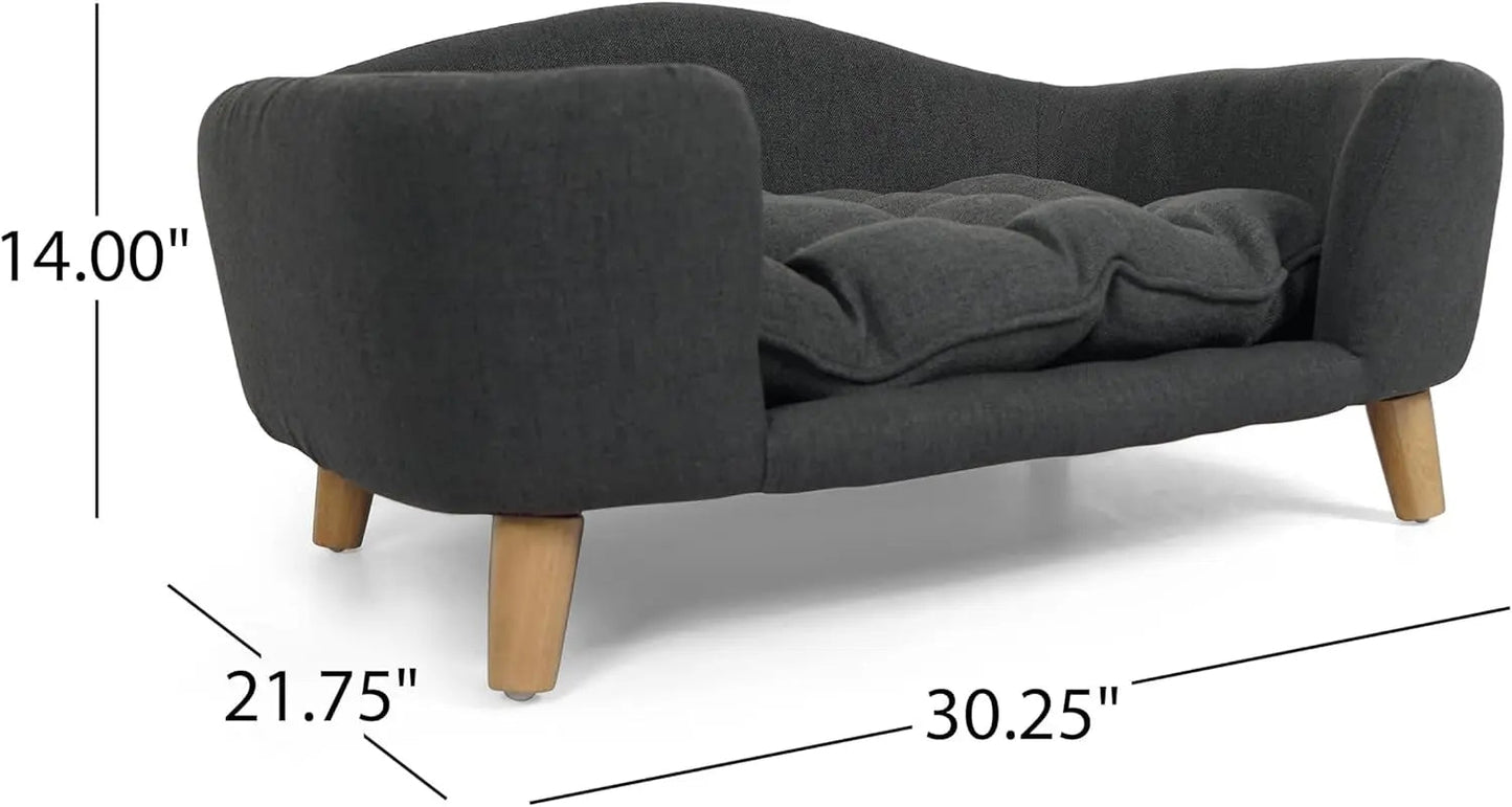 Corduroy Elevated Dog Sofa Bed with Wood Legs | Modern Living Suite