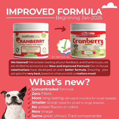 Cranberry for Dogs. Urinary Tract Support. 100 Scoops