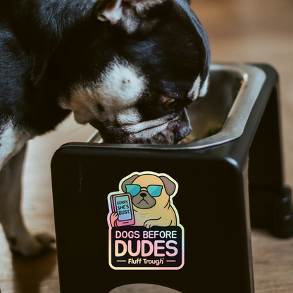 Dogs Before Dudes Holographic Sticker