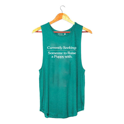 Currently Seeking Someone to Raise a Puppy With | Women's Sleeveless Tank Made in USA