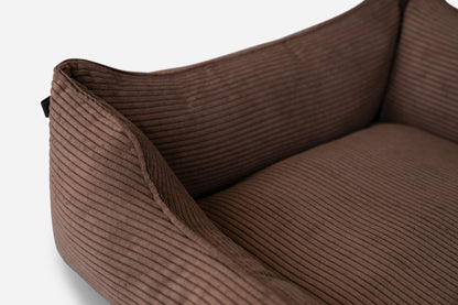 Fancy Corduroy Sleeper Dog Bed Brown
