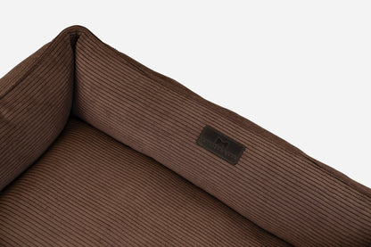 Fancy Corduroy Sleeper Dog Bed Brown