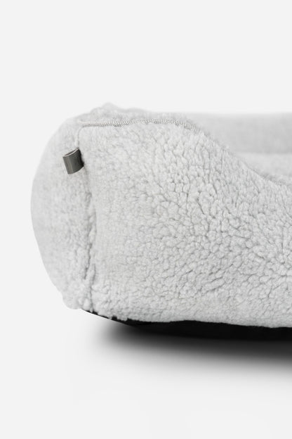 Furry Sleeper Dog Bed Gray