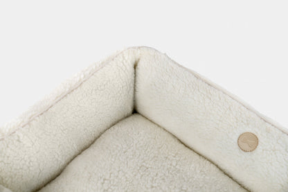 Furry Sleeper Dog Bed Beige