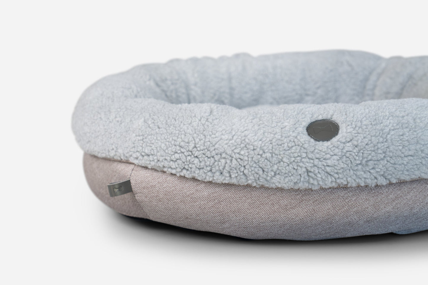 Furry Gray Donut Dog Bed