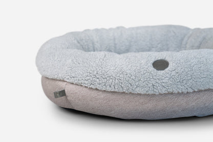 Furry Gray Donut Dog Bed