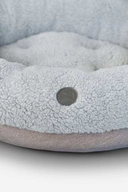 Furry Gray Donut Dog Bed