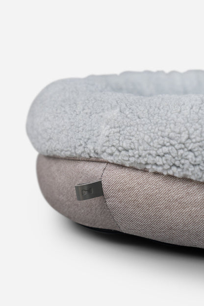 Furry Gray Donut Dog Bed