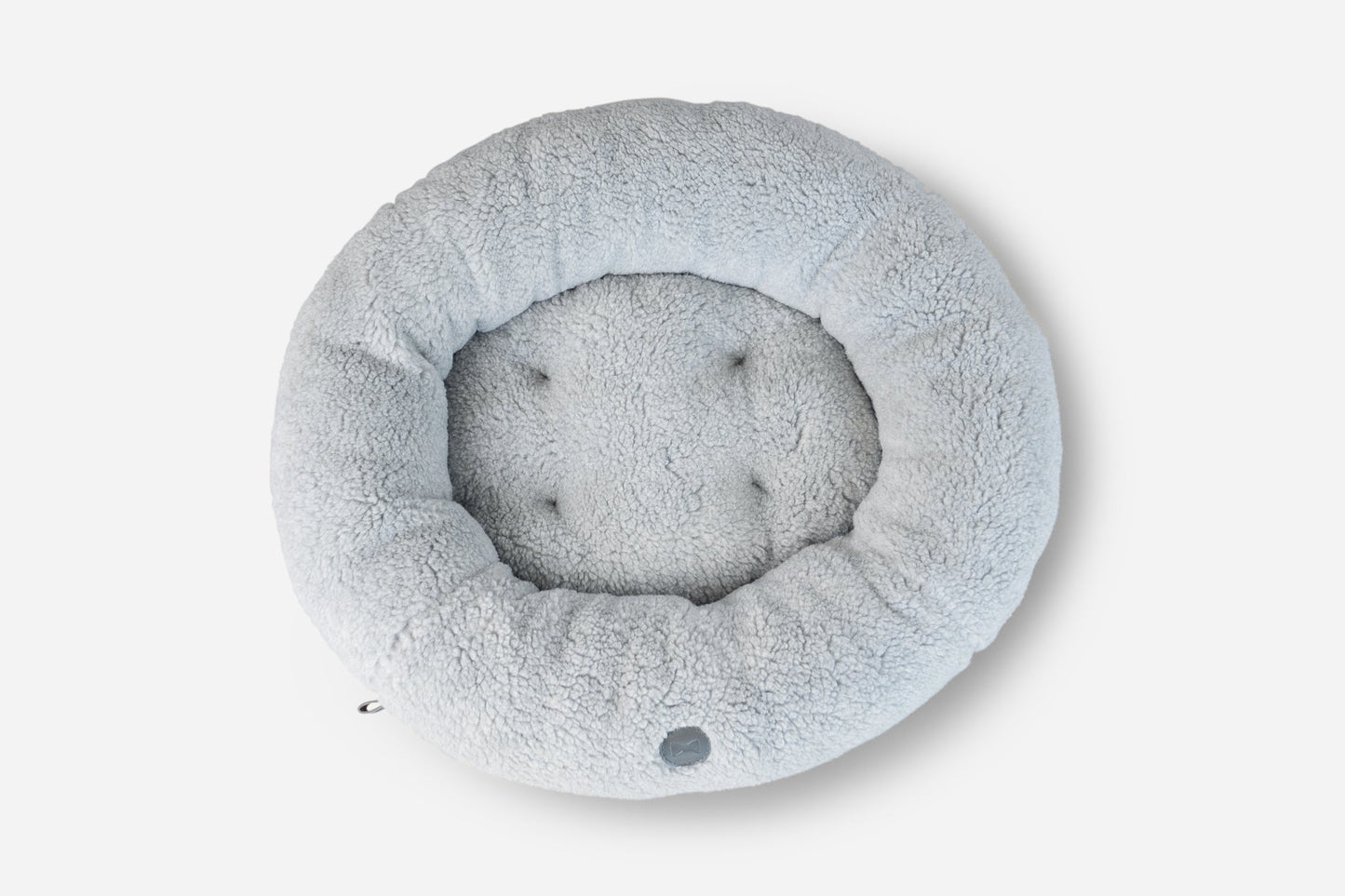 Furry Gray Donut Dog Bed