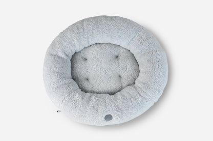 Furry Gray Donut Dog Bed
