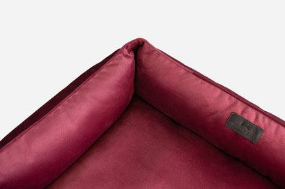 Vibrant Velvet Sleeper Dog Bed Wine