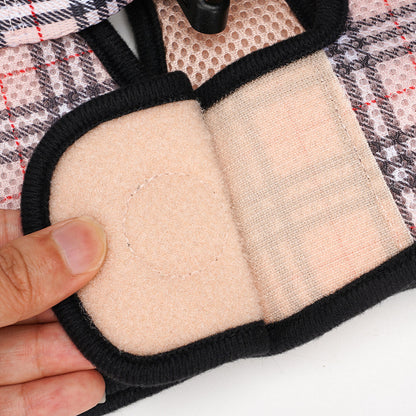 EcoBark Step In Dog Harness - XXXS to Medium Breeds- Reflective Soft Mesh Harness for Teacup, Small Dogs and Puppies / Beige Plaid