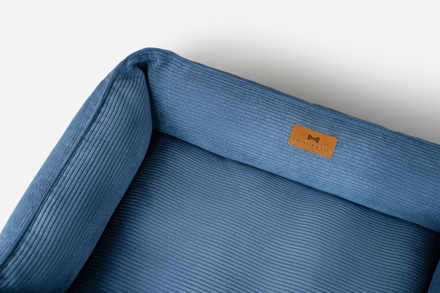 Fancy Corduroy Sleeper Dog Bed Blue