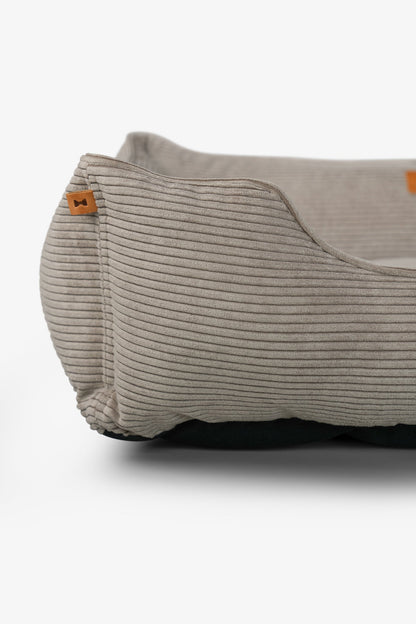 Fancy Corduroy Sleeper Dog Bed Taupe