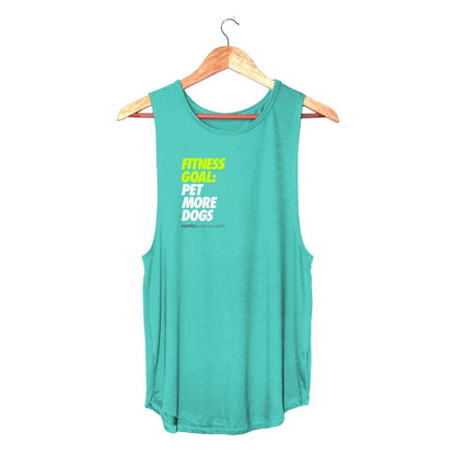 Fitness Goal Pet More Dogs|  Sleeveless Tank | Gift for Dog Lover | Made in USA