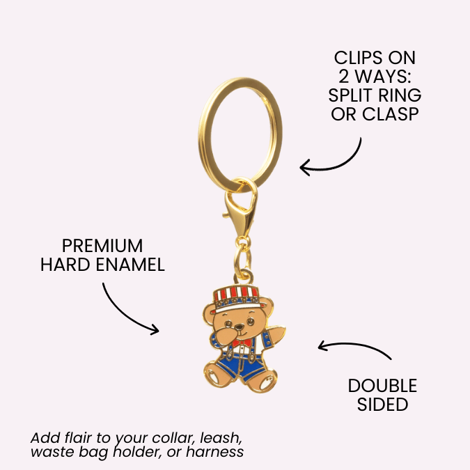 Dabbing American Bear Pet Charm