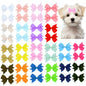 Dog Hair Bows Clips 40PCS Colorful Ribbon Accessories Small Dogs Grooming