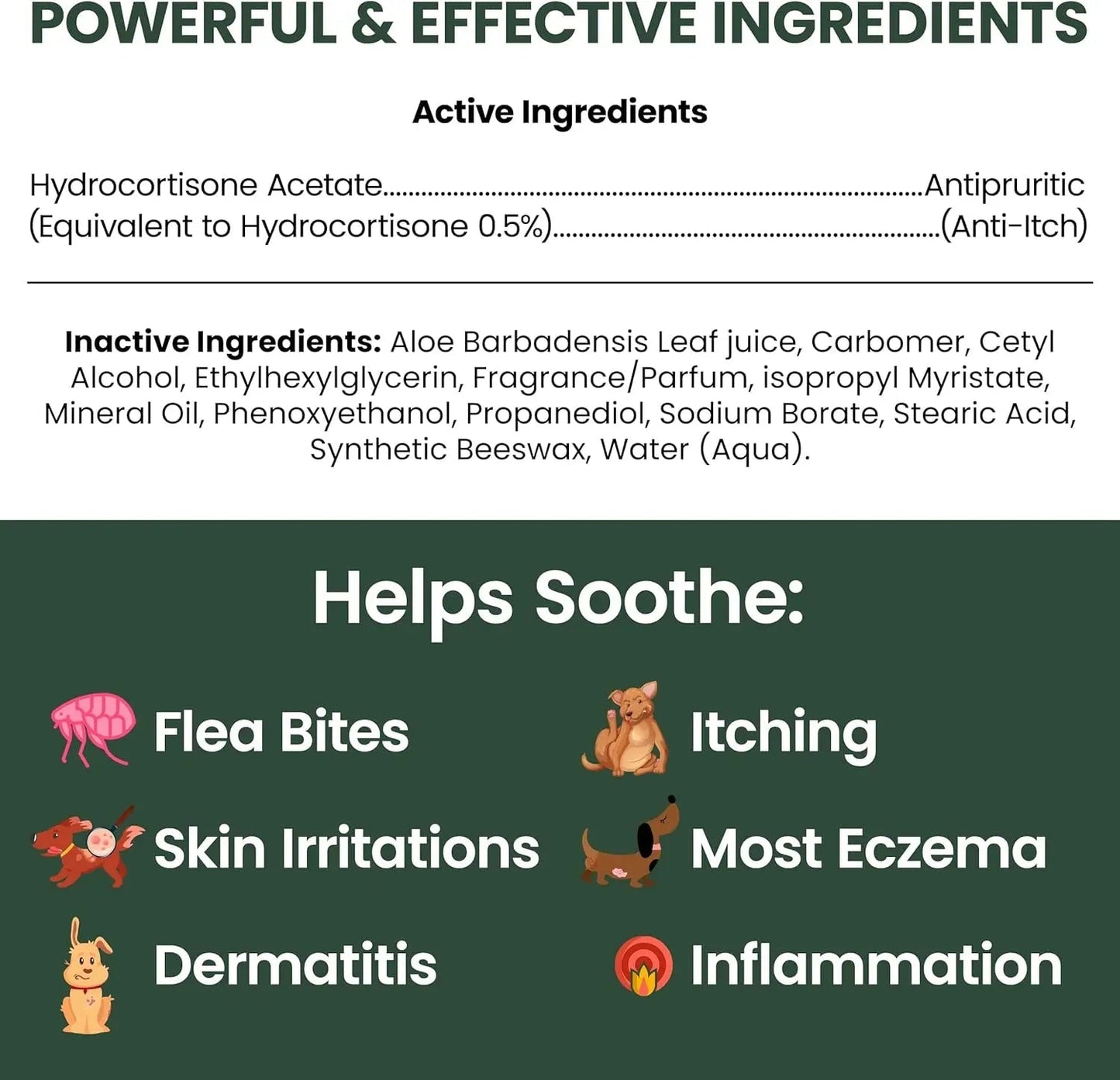 Dog Hydrocortisone Lotion Anti Itch Relief Skin Irritation Flea Bites USA