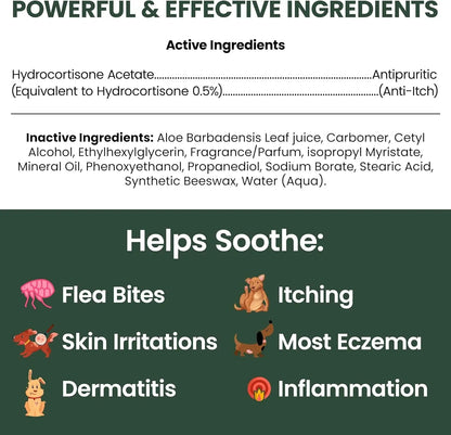 Dog Hydrocortisone Lotion Anti Itch Relief Skin Irritation Flea Bites USA