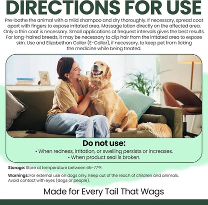 Dog Hydrocortisone Lotion Anti Itch Relief Skin Irritation Flea Bites USA