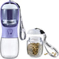 Dog Water & Food Bottle Portable 2in1 Dispenser Filter Leak Proof Travel Hiking