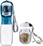 Dog Water & Food Bottle Portable 2in1 Dispenser Filter Leak Proof Travel Hiking