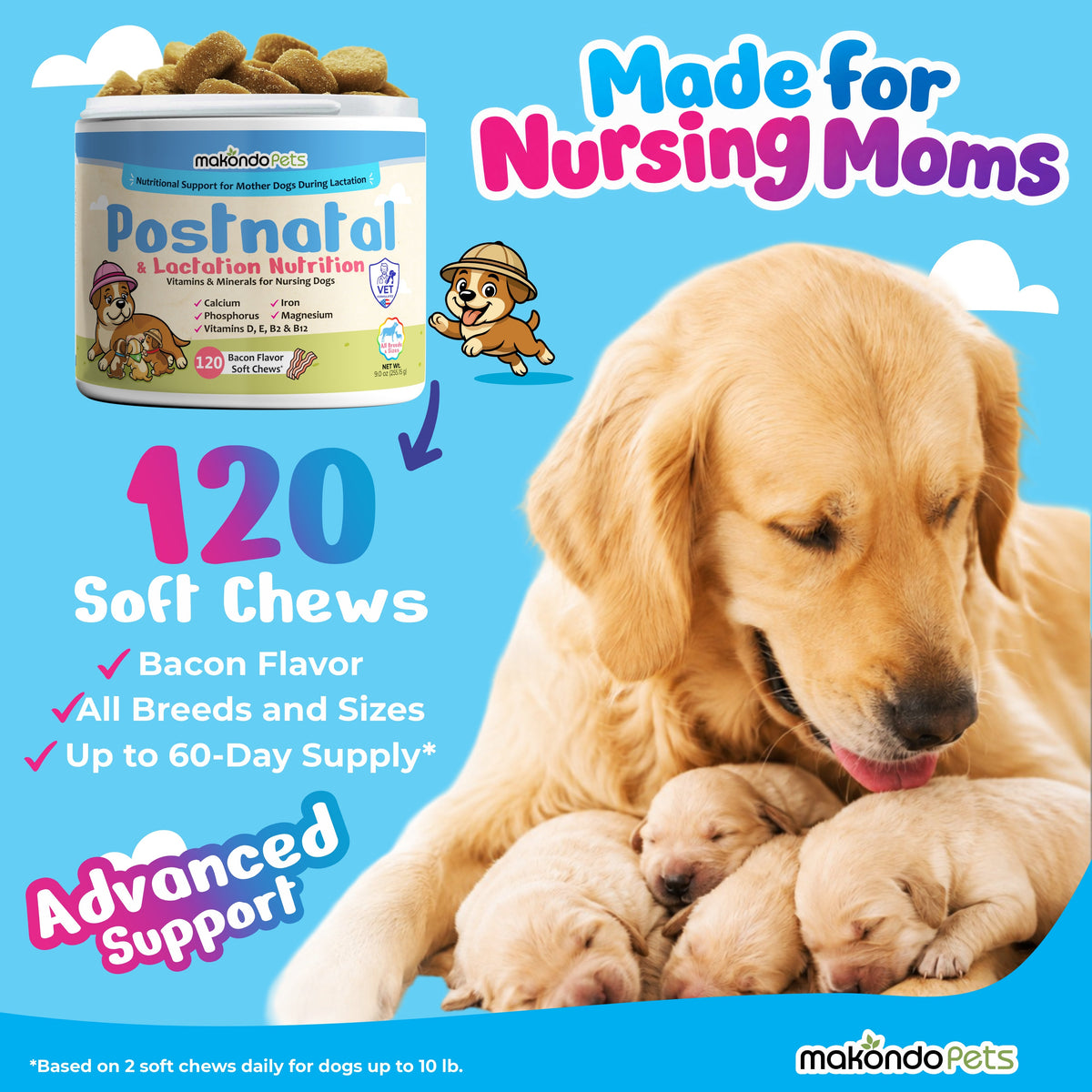 Dog Postnatal & Lactation Nutrition | 120 Soft Chews